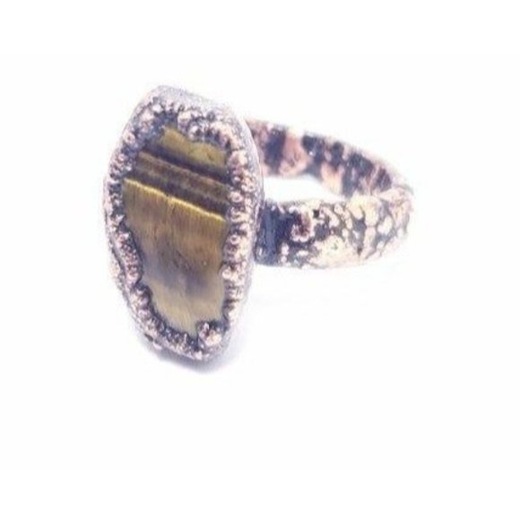 Coffin Tigers eye Ring size 5 - Picture 5 of 12